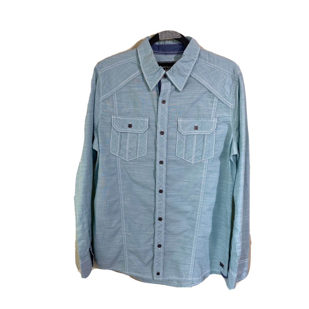 Buckle Black Athletic‎ Fit Men's Button-Up Western Shirt 2XL XXL Flip Cuff